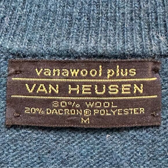 Van Heusen Wool Blend Blue Mock Neck Sweater - Picture 9 of 12